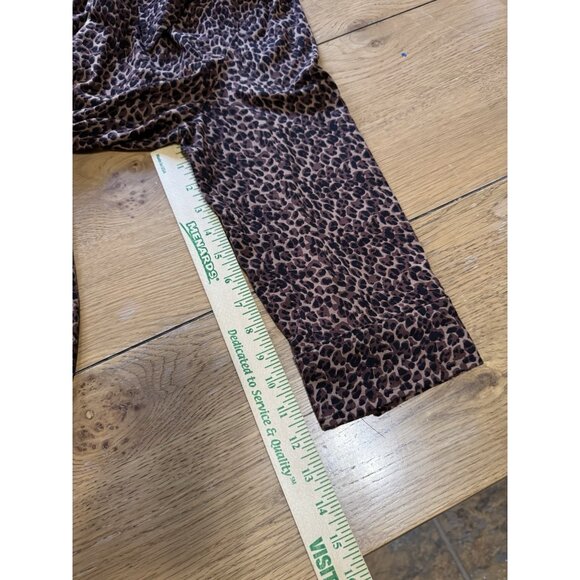 Talbots Leopard Animal Print Dress Stretch Size 2X Long Sleeve Snaps Career - Picture 7 of 9